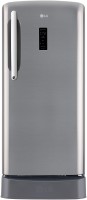 LG 204 L Direct Cool Single Door 4 Star Refrigerator with Base Drawer  with External Mi-Com(Shiny Steel, GL-D211CPZY)
