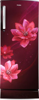 Haier 242 L Direct Cool Single Door 3 Star Refrigerator with Base Drawer(Red Peony, HRD-2423PRP-E)