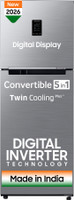 Samsung 301 L Frost Free Double Door 2 Star Refrigerator  with Convertible 5-in-1, Digital Inverter, Digital Display, 2026 Model(REFINED INOX, RT31H4522S9/HL)