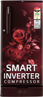 LG 185 L Direct Cool Single Door 4 Star Refrigerator with Base Drawer  with Smart Inverter Compressor, Auto Smart Connect, Fast Ice Making(Scarlet Euphoria, GL-D199OSEY.ESEZPST)