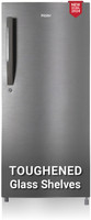 Haier 190 L Direct Cool Single Door 5 Star Refrigerator  with Toughned Glass ShelfLarge Vegetable Box(Dazzle steel, HED-205DS-P)