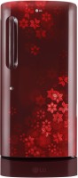 View LG 215 L Direct Cool Single Door 3 Star Refrigerator with Base Drawer(Scarlet Quartz, GL-D221ASQD) Price Online(LG)