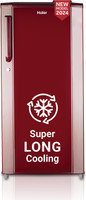 Haier 165 L Direct Cool Single Door 1 Star Refrigerator  with DEFT TechnologyLarge Vegetable Box(RED STEEL, HED-171RS-P)