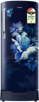 Samsung 183 L Direct Cool Single Door 3 Star Refrigerator with Base Drawer(Midnight Blossom Blue, RR20H2823UZ)