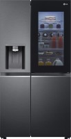 LG 674 L Frost Free Side by Side Refrigerator  with Inverter Linear ThinQ (Wi-fi) InstaView Door-in-Door ,Door Cooling+, Hygiene Fresh+,Water and Ice Dispenser with UV Nano(Matte Black, GC-X257CQES)