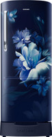 Samsung 183 L Direct Cool Single Door 3 Star Refrigerator with Base Drawer(Midnight Blossom Blue, RR20H2823UZ/NL)