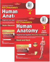 Human Anatomy, 10/e Volumes 3 – 4 , Regional And Applied Dissection And Clinical HEAD And NECK , BRAIN And NEUROANATOMY (PB- 2024)--With Free Workbooks + QR Code For Online Material | Pack Of 2(Paperback, BD Chaurasia’s)