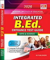 INTEGRATED B.Ed. ENTRANCE TEST GUIDE ARTS AND SCIENCE SK PUBLISHERS 
PREVIOUS YEAR QUESTIONS WITH ANSWERS 
LANGUAGE PROFICIENCY
TEACHING APTITUDE
REASONING ABILITY(Paperback, SK GROUP OF WRITERS)
