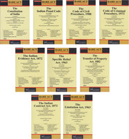 Combo 9 Bare Act For Law Students/Judiciary Aspirants The Constitution Of India, Indian Penal Code, Code Of Criminal Procedure, Code Of Civil Procedure, Indian Evidence Act, Limitation Act, Contract Act, Specific Relief Act And Transfer Of Property Act Along With Short Comments(Paperback, Anoopam Mo