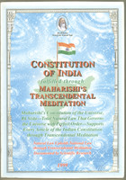 Constitution Of India Fulfilled Trough Maharishi's Transcendental Meditation: Natural Law Upholds National Law Through Transcendental Meditation Documented By Scientific Research(Paperback, Maharishi Mahesh Yogi)