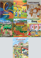 Malhar + Poorvi + Ganita Prakash + Curiosity + Exploring Society India And Beyond + Deepkam + Kaushal Bodh II Ncert Textbook Of Hindi + English + Mathematics + Science + Social Science + Sanskrit + Vocational Education II Set Of 7 Books II For Grade - 8(Paperback, National Council of Educational Res