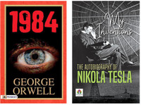 1984 + My Inventions : The Autobiography Of Nikola Tesla | From Thought Crimes To Thunderbolts | Dystopian Fiction | Best Of George Orwell | Literature & Fiction | Nikola Tesla | Biography | Autobiography | Motivational (Set Of 2 Books In English)(Softcover, George Orwell, Nikola Tesla)