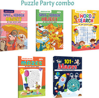 101+ Mazes Activity Book For Kids, My First Activity Book Spot The Hidden Object- Green Edition And More :- Maze Solving, Hidden Picture Games, Word Search Challenges For Children | Combo Of 5 Books(Paperback, GOWOO)
