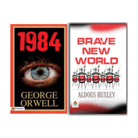 George Orwell's 1984 + Huxley's Brave New World- Dystopian Duology | Dark Realms Of Totalitarianism Surveillance And Social Control | Set Of 2 Books Aldous Huxley And George Orwell(Paperback, Aldous Huxley, George Orwell)