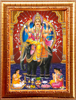 Deshkart VISWAKARMA GOLDEN PHOTO FRAME SMALL SIZE (6.5 X 8.5) INCH RECTANGULAR Religious Frame