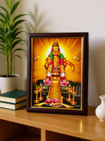 TPT Lord Ayyappa Swamy Ayyappan Iyyappan Photo Frame (Wooden 9x12 inch). Religious Frame