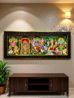 FRAMTASTIC Ram Durbar,Laxmi ganesh saraswati ,Ganesh,Shiva Family ,Lord Satyanarayana Swamy Religious Frame
