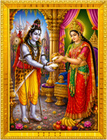 DivaFrames Annapurna Mata Photo Frame 6x8 Inch Hindu God Wall Decor Religious Frame