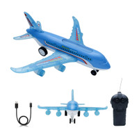 Wonder Toys 01 A-787 RC Airplane Toy Full-Body Lights & Realistic Sounds for Kids.(Blue)