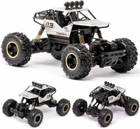 U.R.M. Enterprises Metal Alloy Remote Control Rock Crawler Monster Truck Car for Kids (silver)(Multicolor)