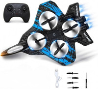 nts RC Glider Plane with Light Aeroplane Fighter Jet 360° Flip(Black, Blue)