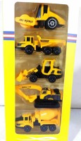 chakrika die cast construction car set 5 pcs box for kid I free wheel car sett(Yellow)
