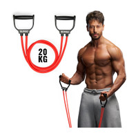 SLOVIC Exercise & Stretching Resistance Band Set For Men & Women Workout Medium Resistance Tube(Red)