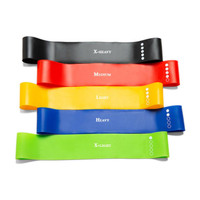 Kostech Resistance Loop Bands for Legs and Hand -5 Set Loop Elastic Belt Round Rubber Resistance Tube(Red, Blue, Black, Yellow, Green)