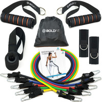 BOLDFIT Set For Men Women Gym Workout Equipment For Exercise Stretching Resistance Tube(Multicolor)