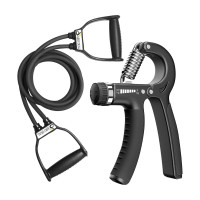 AJRO DEAL Double Toning & Adjustable Hand Grip for Body Workout Equipment Resistance Tube(Black)