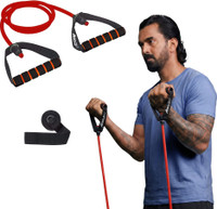 BOLDFIT Resistance Tube, Exercise & Stretching Resistance Band Set For Men & Women Workout Resistance Tube(Red)