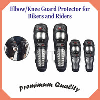 Huims Adjustable Knee & Elbow Pads Protection Motorcycle Racing Riding Unisex Guard Elbow Guard, Knee Guard Free Black(Pack of 4)
