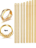 TRUJVE 8Pcs Golden Ring Size Adjuster for Loose Rings Tightener Resizer Fit Spiral Silicone Ring