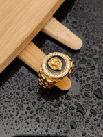 Jalaram Fashion Brass Cubic Zirconia, Diamond Gold Plated Ring