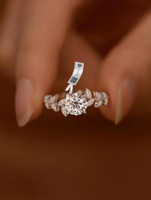Zarkan 6 Finger Combo Set with Bangle for Women & Girls Sterling Silver Zircon Rhodium Plated Ring