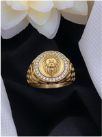 Jalaram Fashion Gold Plated Brass Diamond stylish ring Men & Boy Paper Garnet Gold Plated Ring