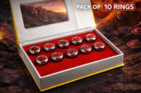 World Gift Mart Ultimate Anime Collector Set – Pack of 10 Sharingan Rings Inspired by Naruto Stainless Steel Ring