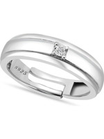 Zakan Zarkan 925 Silver Micro American Diamond Ring For Men Sterling Silver Cubic Zirconia Rhodium Plated Ring