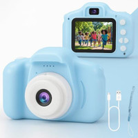 CADDLE TOES Kids Camera for Girls Boys,Kids Selfie Camera 13MP 1080P HD Digital Video DSLR Camera with 3 Puzzle Games(Blue)