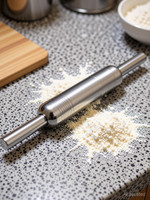 Prodealnet Stainless Steel -Chapati Roller Pin/Bakeware Roller Pin/Belan - 1 Pc Rolling Pin (Silver, Pack of 1)/Steel Belan, Rolling Pin for Kitchen/Stainless Steel Belan Kitchen Accessories Rolling Pin/Roller for Making Roti/Chapati , Papad , Thepla Rolling Pin(Silver, Pack of 1)