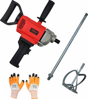 Hillgrove HGCM1423M1 1100W 100% Copper Paint Wall Putty Cement Mixer Mixing Machine HGCM1423M1 Grinder Machine with Rod Rotary Tool(14 mm)