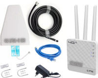 Telehatch 4G/3G High Speed INTERNET WiFi Router with Outdoor Antenna 300 Mbps 4G Router(White, Tri Band)