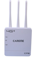 CareME 4G Sim Router with Triple Antenna, Support All GSM Sim with 100 Mtr Range, Speed 4G Router 2.4 GHz 150 Mbps Wifi Speed NA External Antenna MiFi (Sim Based)(White)