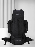 IMPULSE 95 Litres Captain Waterproof Rucksack Trekking Hiking Camping Outdoor Camps Luggage Bags Tour Travel Backpack with Rain Cover Rucksack  - 95 L(Black)