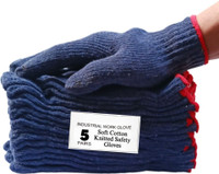 Donizard Soft Cotton Knitted Protection Grip Work Gloves Mechanic Industrial Gardening Polyester  Safety Gloves(Pack of 10)