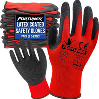 fortuner Industrial and Gardening Work ,Cut-resistant Working Gloves Men & women, Nylon, Rubber  Safety Gloves(Pack of 10)