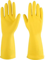 tick mark Yellow 1Pair Rubber Hand Safety Gloves For Chemical,industrial,Dishwashing use Rubber Safety Gloves(Pack of 2)