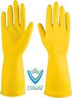 7SHIELD 1 Pair Yellow Rubber Safety Hand Gloves For Chemical,Electrical,Gardening Gloves Rubber  Safety Gloves(Pack of 2)