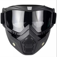 Olsic 100% NEW WHITE GOGGLES WITH MAKS Blowtorch Safety Goggle Windproof Dirt Shield With Soft Foam Padded Detachable Safety Goggle2 Safety Visor(Size - Free-size)