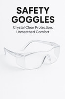 JAXZ Clear Wrap Around Safety Goggles | Full Cover Eye Protection EP 016 Industrial Clear Safety Goggless-Wrap Around eye 1PCS Laboratory, Blowtorch, Power Tool, Welding, Wood-working  Safety Goggle(Free-size)